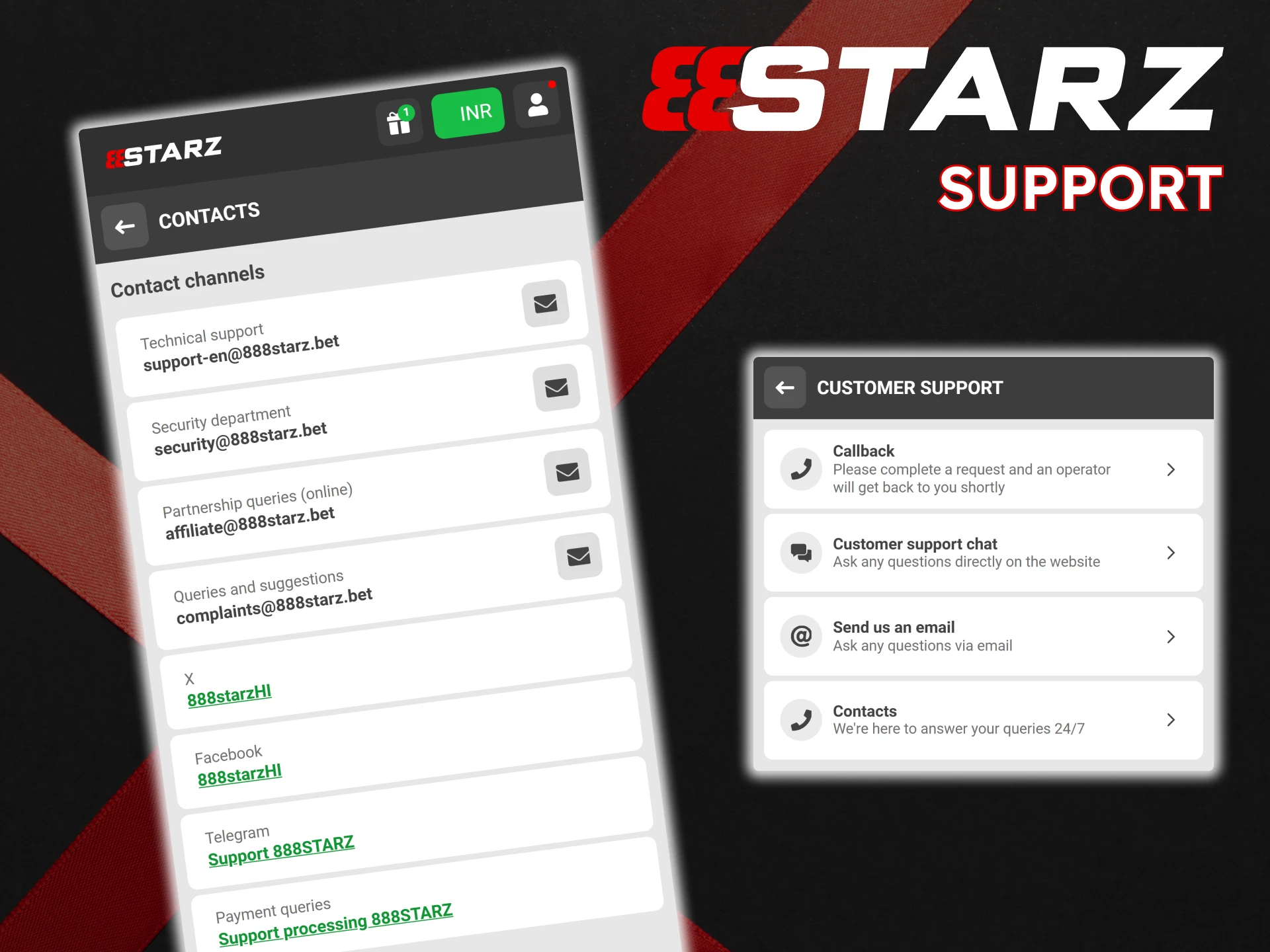 Contact customer support if you encounter any problems with the 888Starz app.