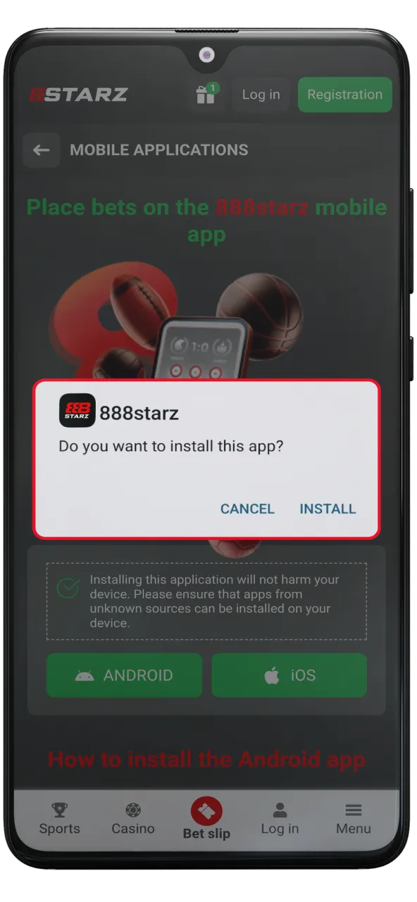 Download the 888Starz app on your Android to enjoy all the sports betting and casino features.