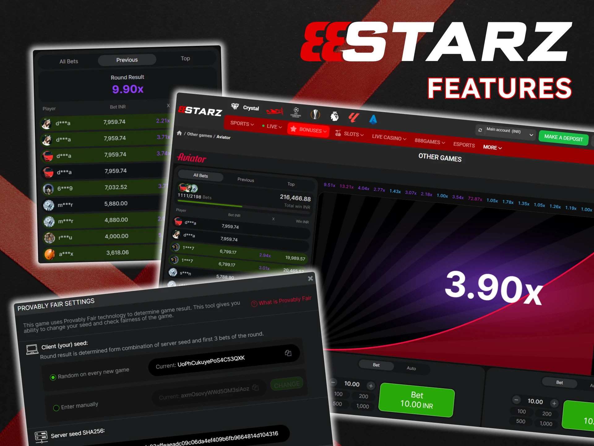 See all the Aviator features available at 888Starz.