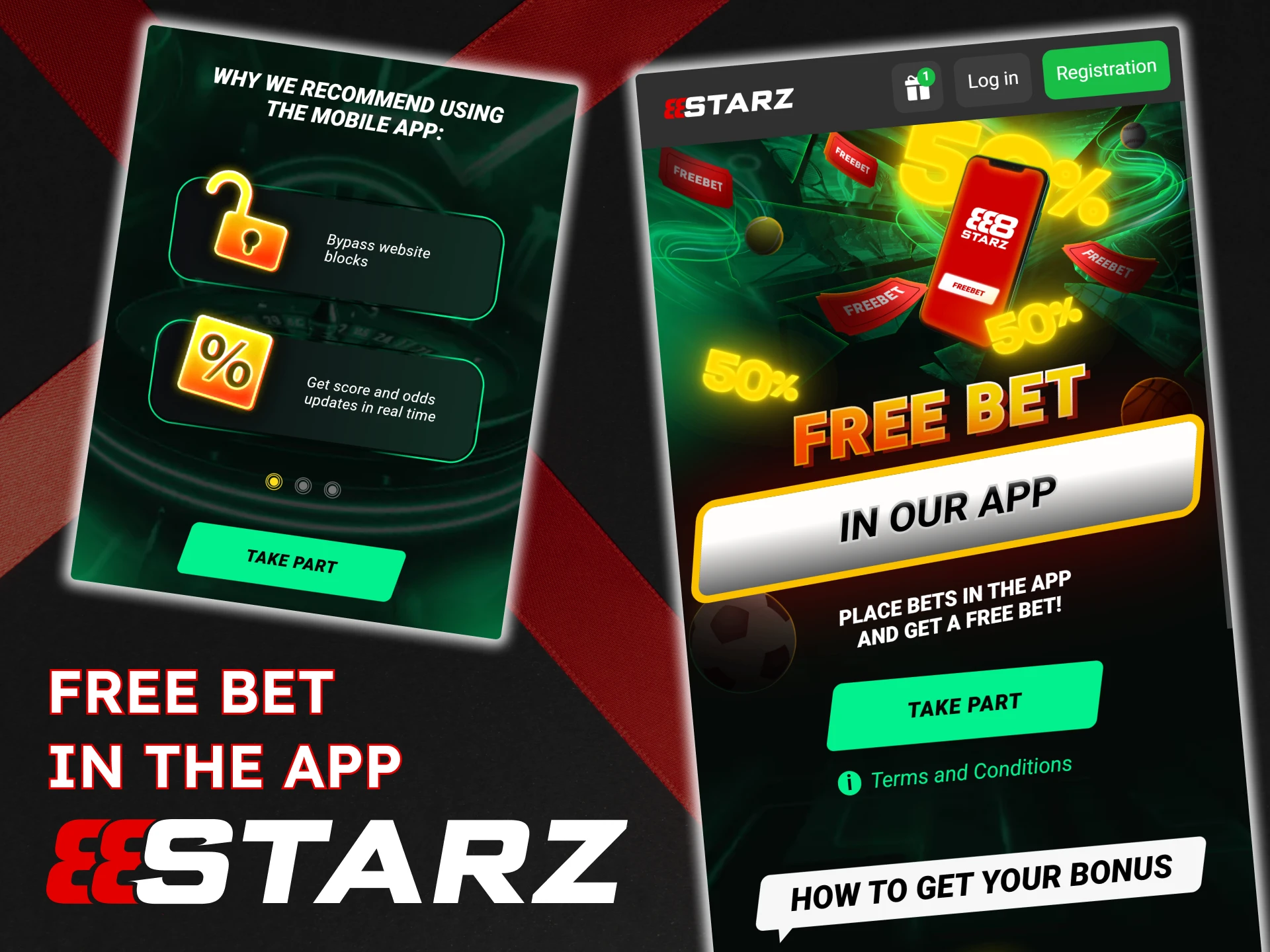 Start placing bets in the 888Starz app and get a free bet.